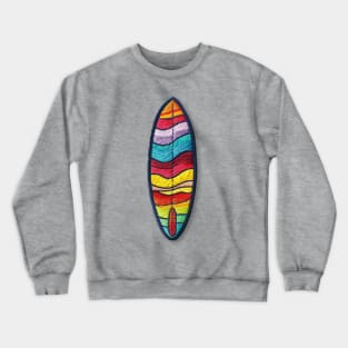 Embroidered Surfboard Patch Design Crewneck Sweatshirt